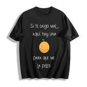 Camiseta Graciosa Para Latinos Hispanos in Spanish. Cotton T-Shirt in Black
