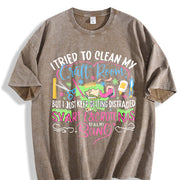 Tried to Clean My Craft Room Swiftie Cats Vintage Washed T-Shirt in Brown