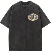 Camouflage Dad Retro Varsity Dad Vintage Washed T-Shirt in Black