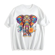 Elephant Fashionable Cotton T-Shirt in White