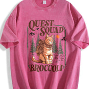 Onyx Storm Quest Squad Broccoli Vintage Washed T-Shirt in Red