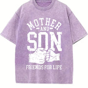 Mother and Son Friends for Life Vintage Washed T-Shirt in Purple
