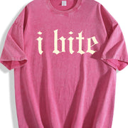 I Bite Vintage Washed T-Shirt in Red