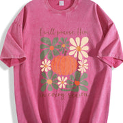I Will Praise in Every Season Vintage Washed T-Shirt in Red