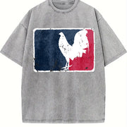 GameFowl Major League Rooster for Parties vintage washed oversized T-shirt in Gray