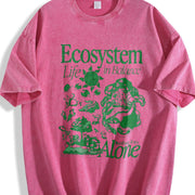 Ecosystem Biology Retro Ecology Vintage Washed T-Shirt in Red