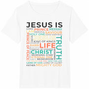 Inspirational Christian with Brightly Colored Faith Cotton T-Shirt in White