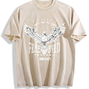 Thick Retro with Washable Softness Vintage Washed T-Shirt in Beige