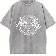 Death Metal Sphere Vintage Washed T-Shirt in Gray