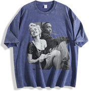 Marilyn Monroe and 2Pac vintage washed oversized T-shirt in Blue