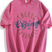 There’s No Crying in Baseball Mom Vintage Washed T-Shirt in Red
