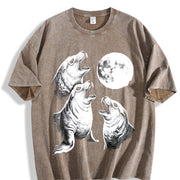 Seal Moon Pepper Sea Lion Vintage Washed T-Shirt in Brown