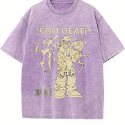 Ego Death Lust Anime Sleeveless Tank Vintage Washed T-Shirt in Purple
