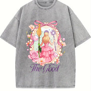 Wicked Change For Good Coquette Wicked Friendship vintage washed oversized T-shirt in Gray