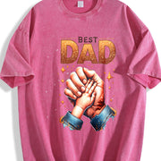 Best Dad Fist Bump Vintage Washed T-Shirt in Red