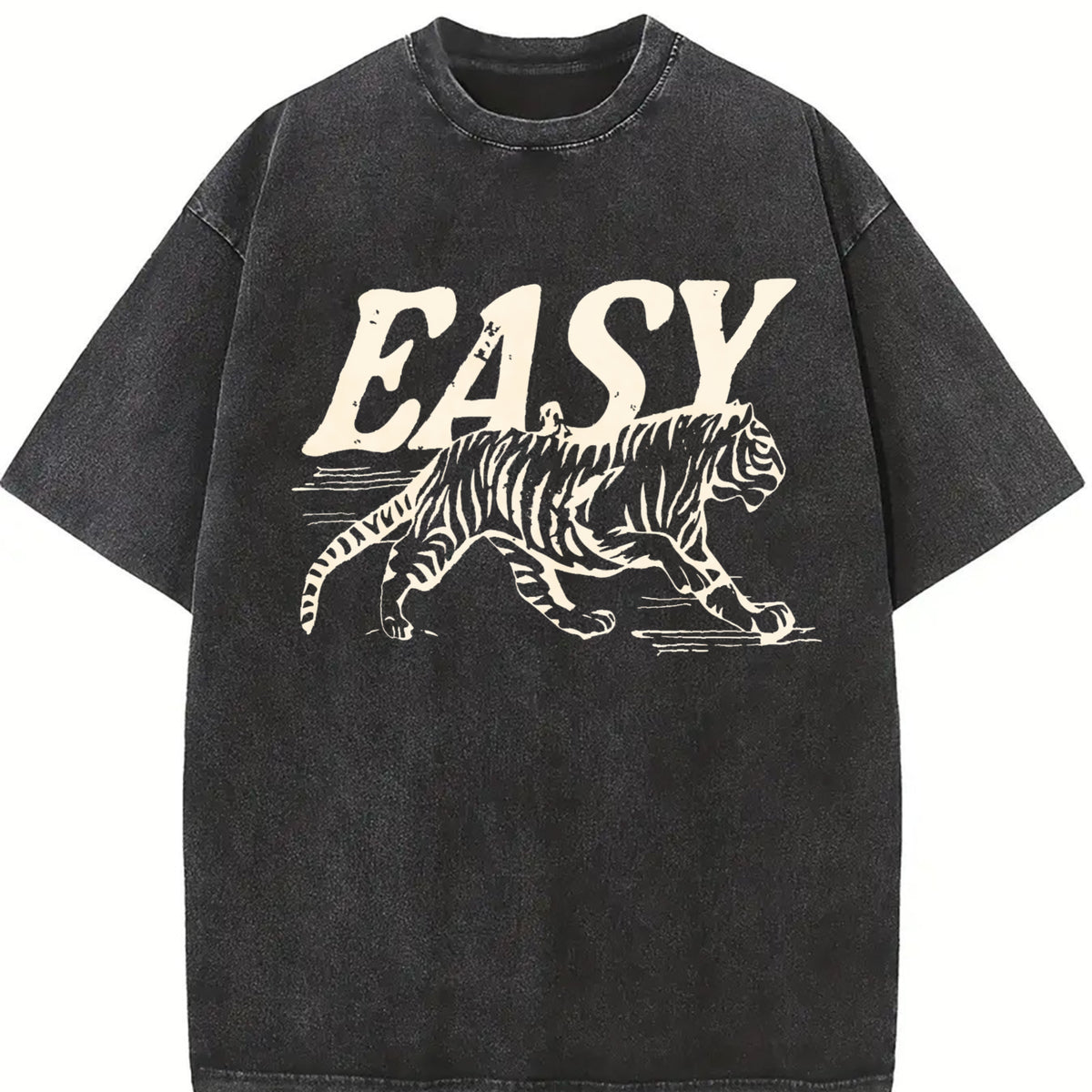 Easy Tiger Retro Esy Tiger vintage washed oversized T-shirt in Black