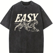 Easy Tiger Retro Esy Tiger vintage washed oversized T-shirt in Black
