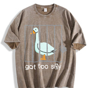 Silly Goose Got Too Silly For Him For Her vintage washed oversized T-shirt in Brown