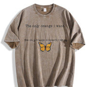 The Only Orange Monarch I Want Vintage Washed T-Shirt in Brown