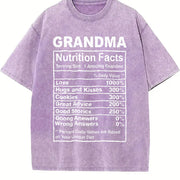 Grandma Nutrition Facts Vintage Washed T-Shirt in Purple