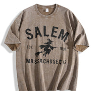 Halloween 1 Pcs Heavy Vintage Washed T-Shirt in Brown