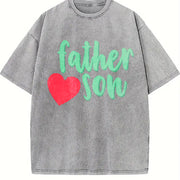 Father Loves Son Vintage Washed T-Shirt in Gray