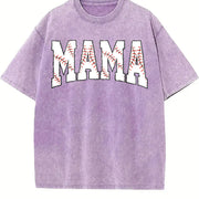 Baseball Mama Mothers Day for Baseball Mom Vintage Washed T-Shirt in Purple