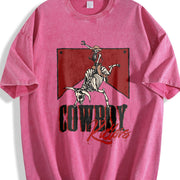 ' with Large Back Retro Vintage Washed T-Shirt in Red