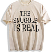 The Snuggle Is Real Vintage Washed T-Shirt in Beige