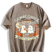 Cute Gilmore Ghouls Vintage Washed T-Shirt in Brown