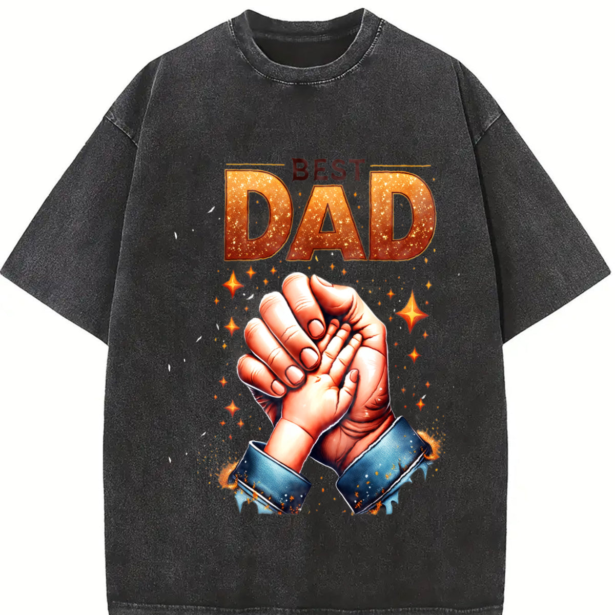 Best Dad Fist Bump Vintage Washed T-Shirt in Black