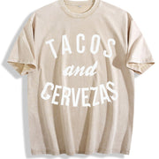 Tacos and Cervezas for Sarcastic Humor Classic Cinco De Vintage Washed T-Shirt in Beige