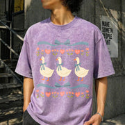 80s Goose Blue Ribbon Silly Goose Vintage Washed T-Shirt in Purple