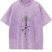 LOTR Middle Earth JRR Tolkien Lord of the Rings vintage washed oversized T-shirt in Purple