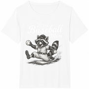 Feral Baseball Mom Cotton T-Shirt in White