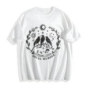 Support Your Local Murder for Crow Lovers Cotton T-Shirt in White