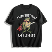 T'was the Tism Frog M'lord Cotton T-Shirt in Black