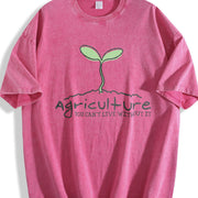 Agriculture You Can't Live Without It Vintage Washed T-Shirt in Red