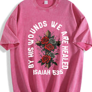 Saved by Grace Christian Vintage Washed T-Shirt in Red