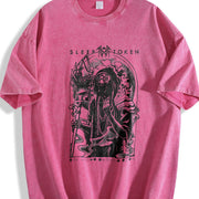 Sleep Token Vessel Heavy Metal vintage washed oversized T-shirt in Red