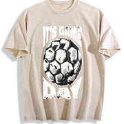 It's Game Day Soccer Vintage Washed T-Shirt in Beige