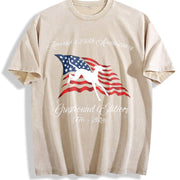 America's 250th Anniversary Greyhound Edition Vintage Washed T-Shirt in Beige