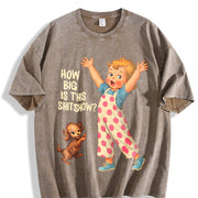 How Big Is This Shitshow Sarcastic Retro Humor Vintage Washed T-Shirt in Brown