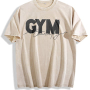For Formal Urban Distressed Enthusiasts Vintage Washed T-Shirt in Beige