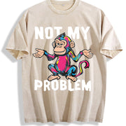 Thick Retro Vintage Washed T-Shirt in Beige
