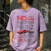 Ferrari F40 Vintage Washed T-Shirt in Purple