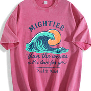 Mightier Than the Waves Is His Love for You Psalm 93:4 Vintage Washed T-Shirt in Red
