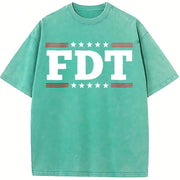 F*ck Trump Anti-Trump Anti Maga vintage washed oversized T-shirt in Blue