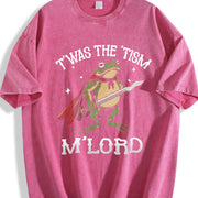 'Twas the Tism M'Lord Frog vintage washed oversized T-shirt in Red