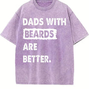 Dads with Beards Are Better Vintage Washed T-Shirt in Purple